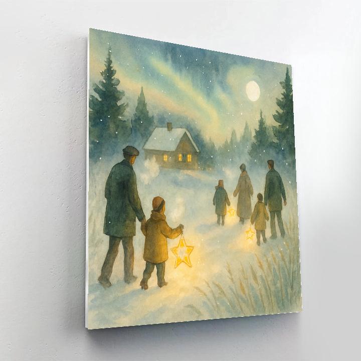 Pine Meadow Star Lantern Walk Number painting