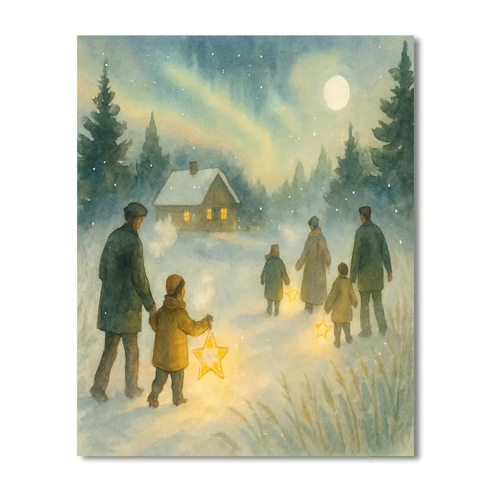 Pine Meadow Star Lantern Walk Number painting