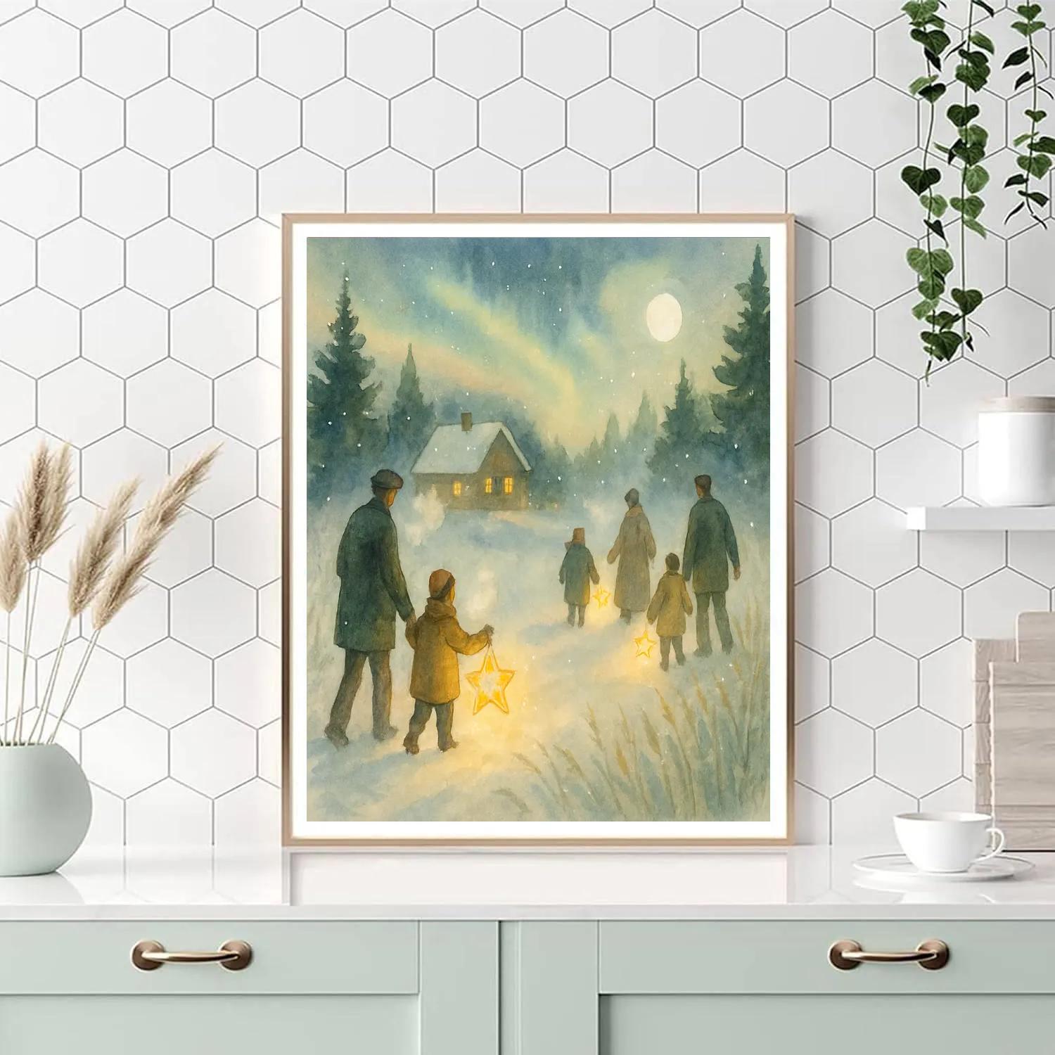 Pine Meadow Star Lantern Walk Number painting