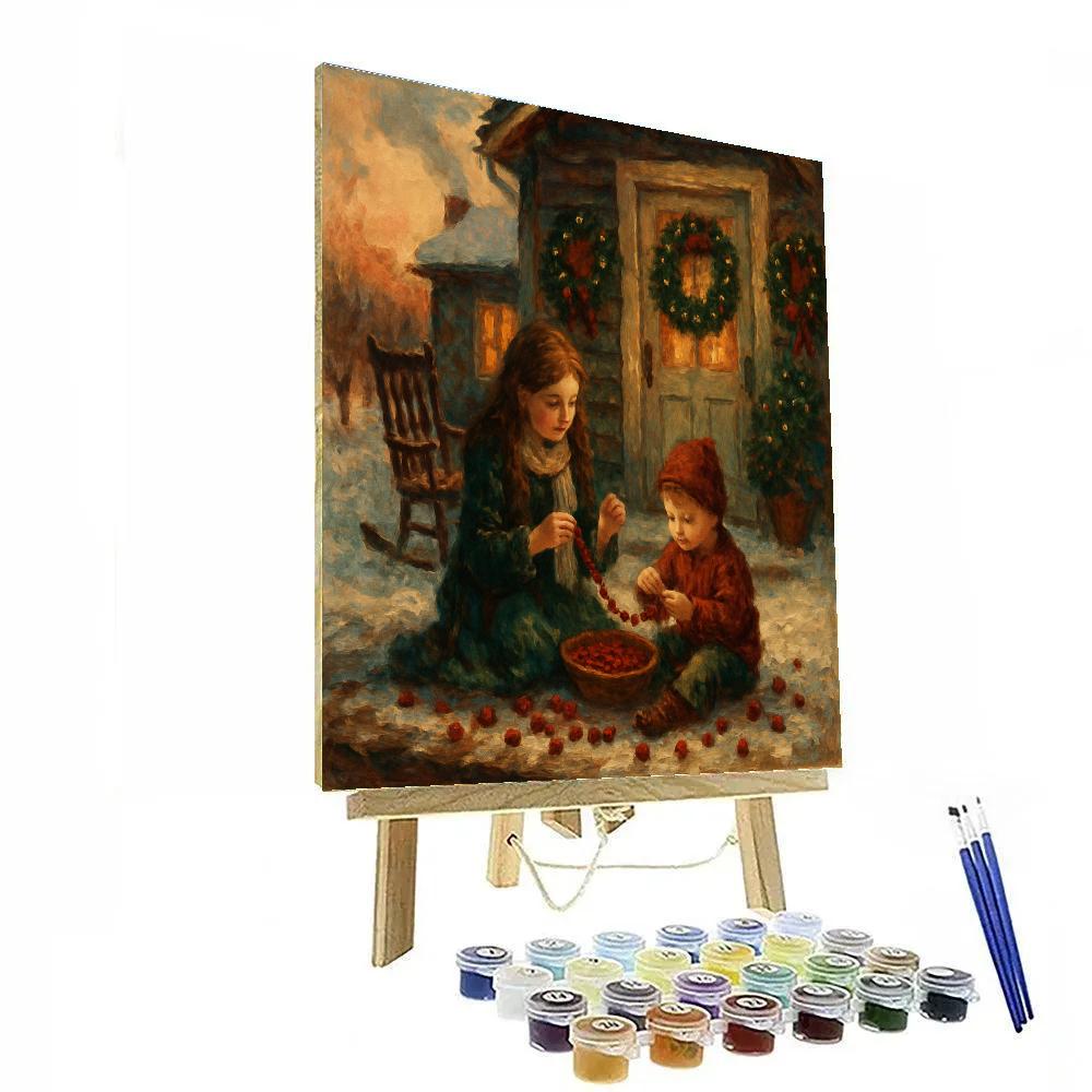 Cranberry Strings On The Porch paint by color