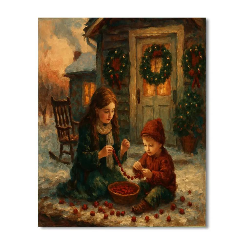 Cranberry Strings On The Porch paint by color