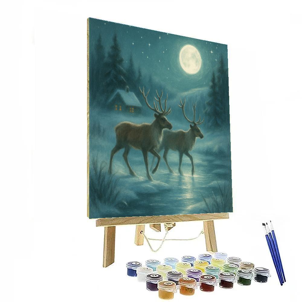 Moonpath Reindeer Crossing Paint by numbers kits