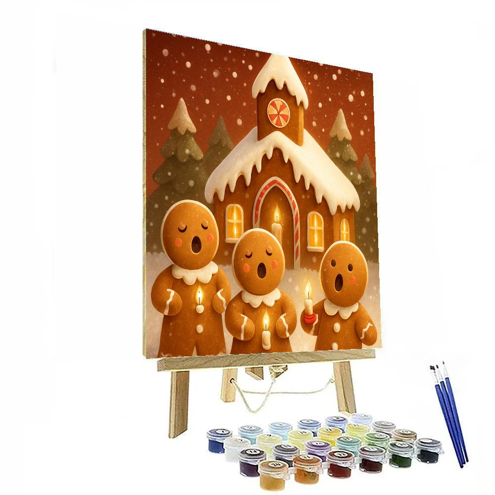 Snowy Chapel Ginger Choir Paint by numbers art