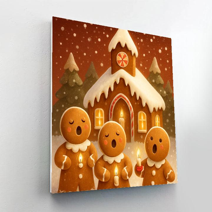 Snowy Chapel Ginger Choir Paint by numbers art