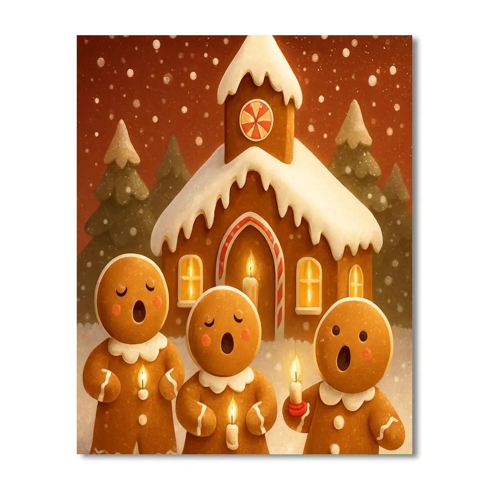 Snowy Chapel Ginger Choir Paint by numbers art