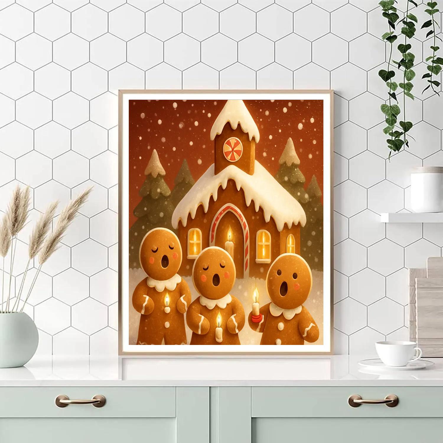 Snowy Chapel Ginger Choir Paint by numbers art