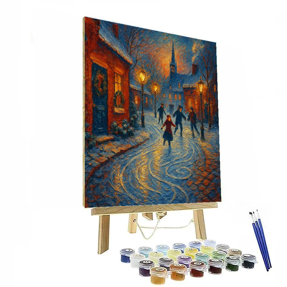 Starry Cobblestone Skaters Paint by numbers kits