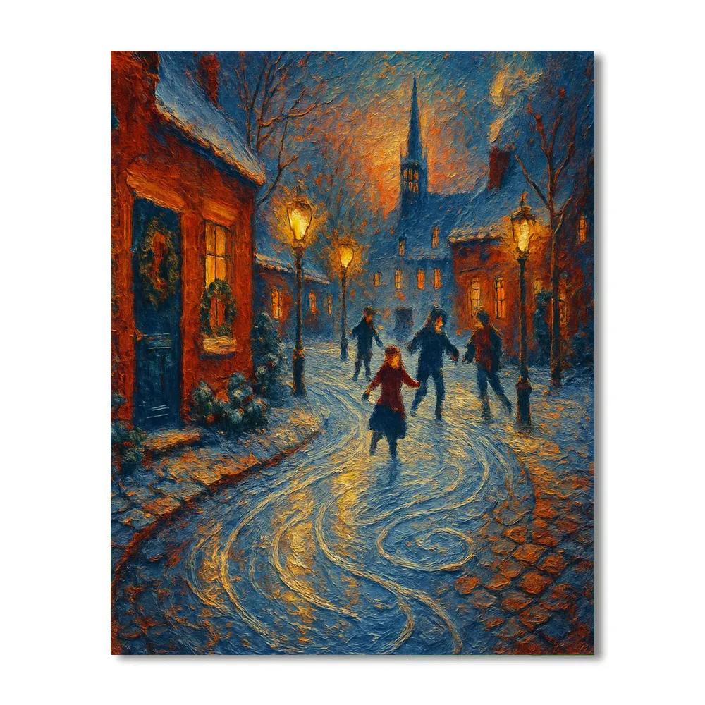 Starry Cobblestone Skaters Paint by numbers kits