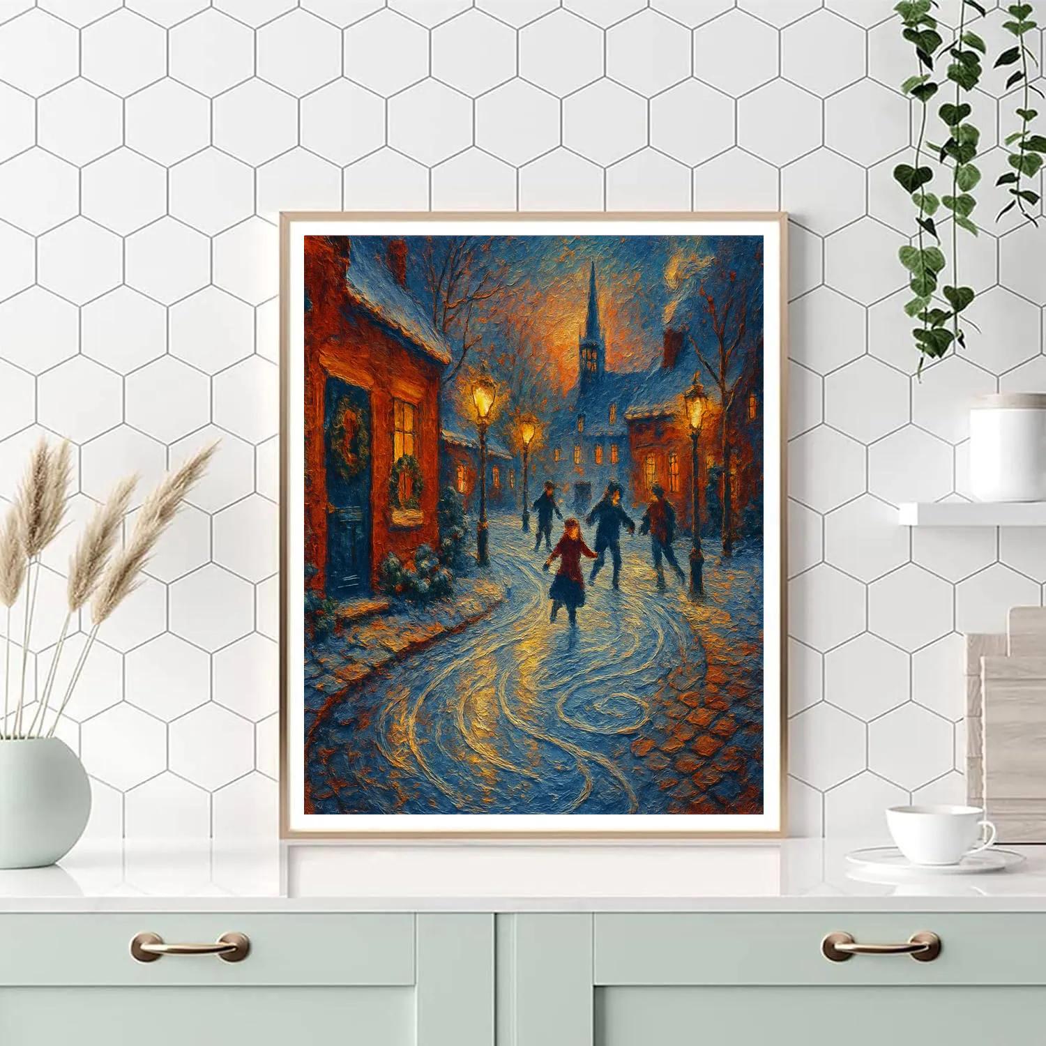 Starry Cobblestone Skaters Paint by numbers kits