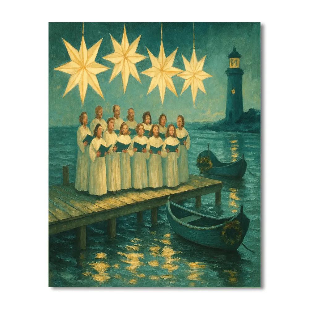 Harbor Choir Under Paper Stars paint by color