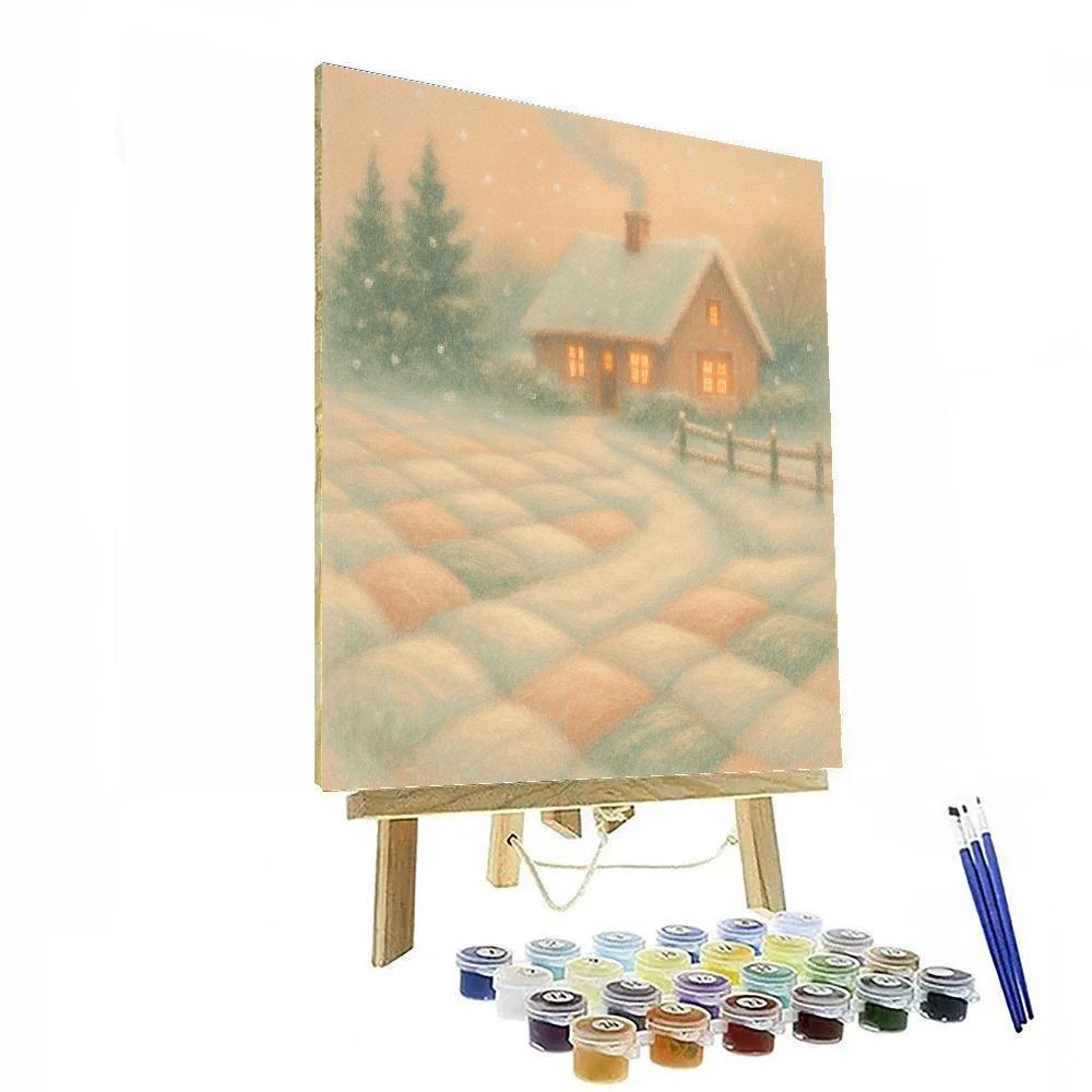 Cottage Quilt Snowfield Paint by numbers art