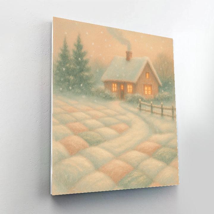Cottage Quilt Snowfield Paint by numbers art