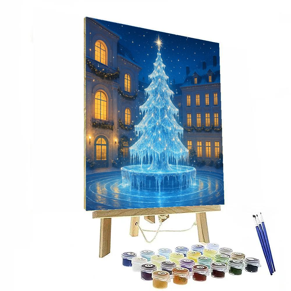 Glistening Fir Fountain Plaza DIY paint by numbers