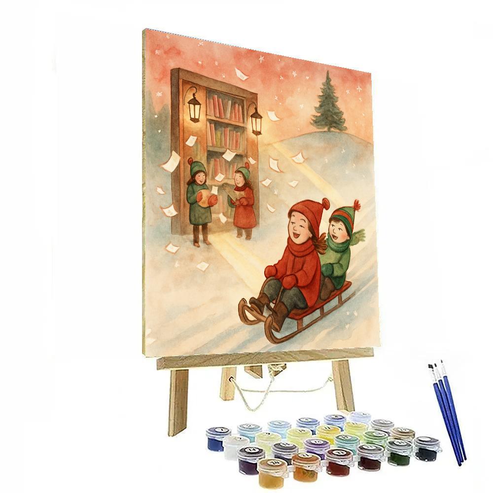Lantern Library Sled Run Paint by numbers kits