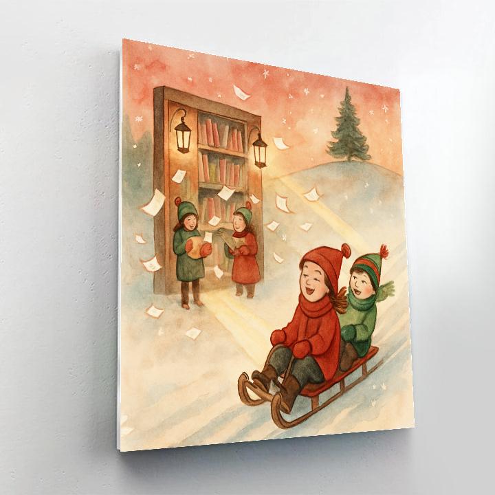 Lantern Library Sled Run Paint by numbers kits