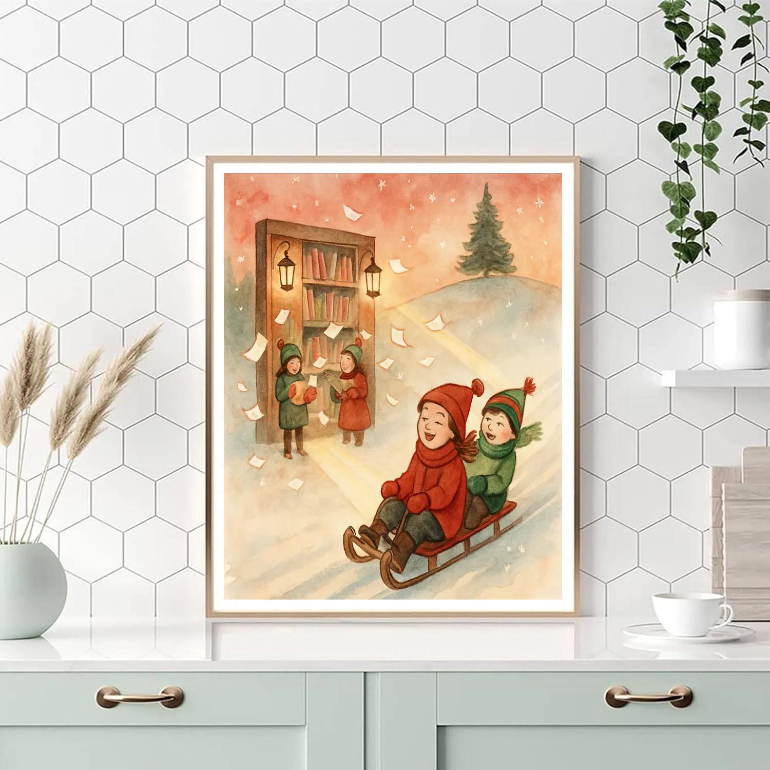 Lantern Library Sled Run Paint by numbers kits