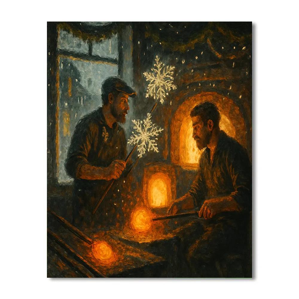 Snowflake Glassblower Hearth Painting by numbers kit