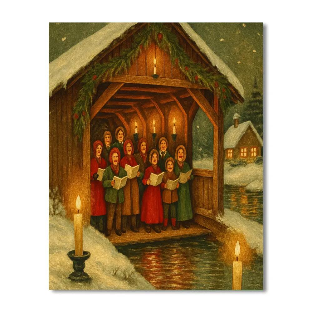 Pine Needle Choir Bridge painting number kit