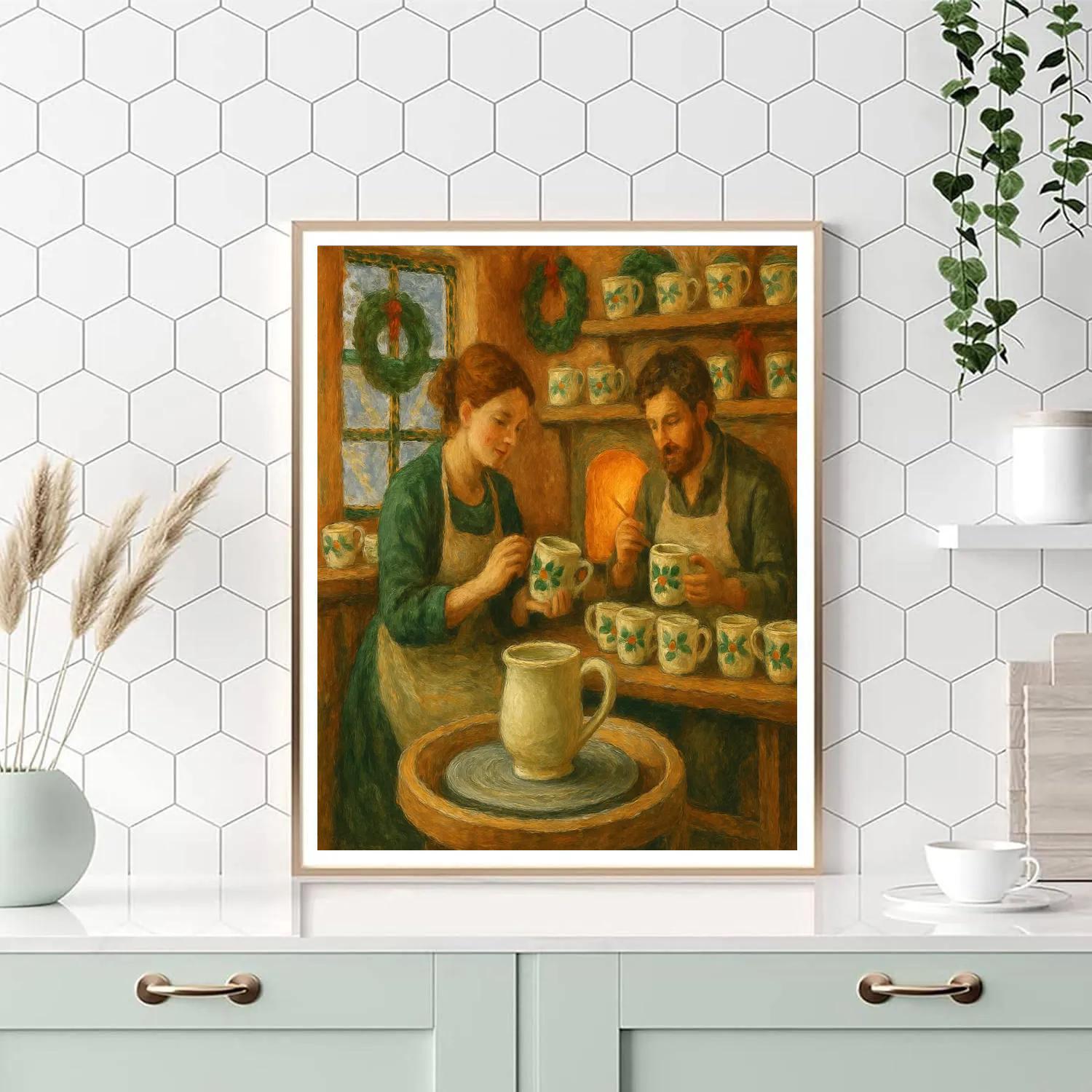 Ginger Fir Cottage Pottery DIY paint by numbers