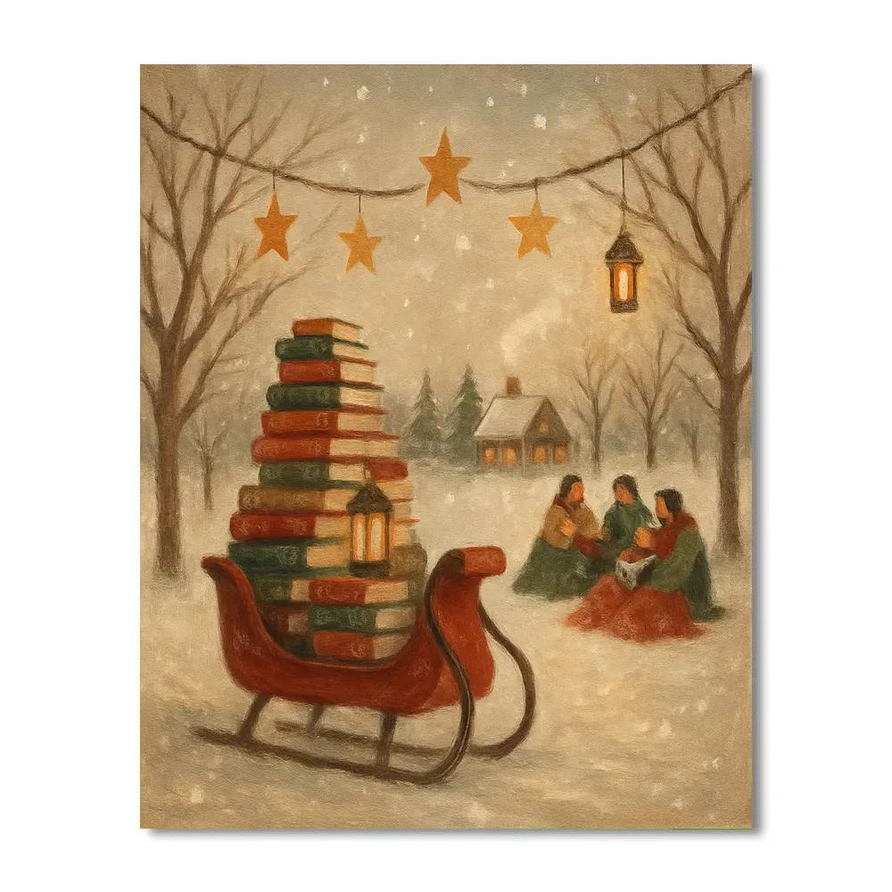Star Orchard Sleigh Library DIY paint by numbers