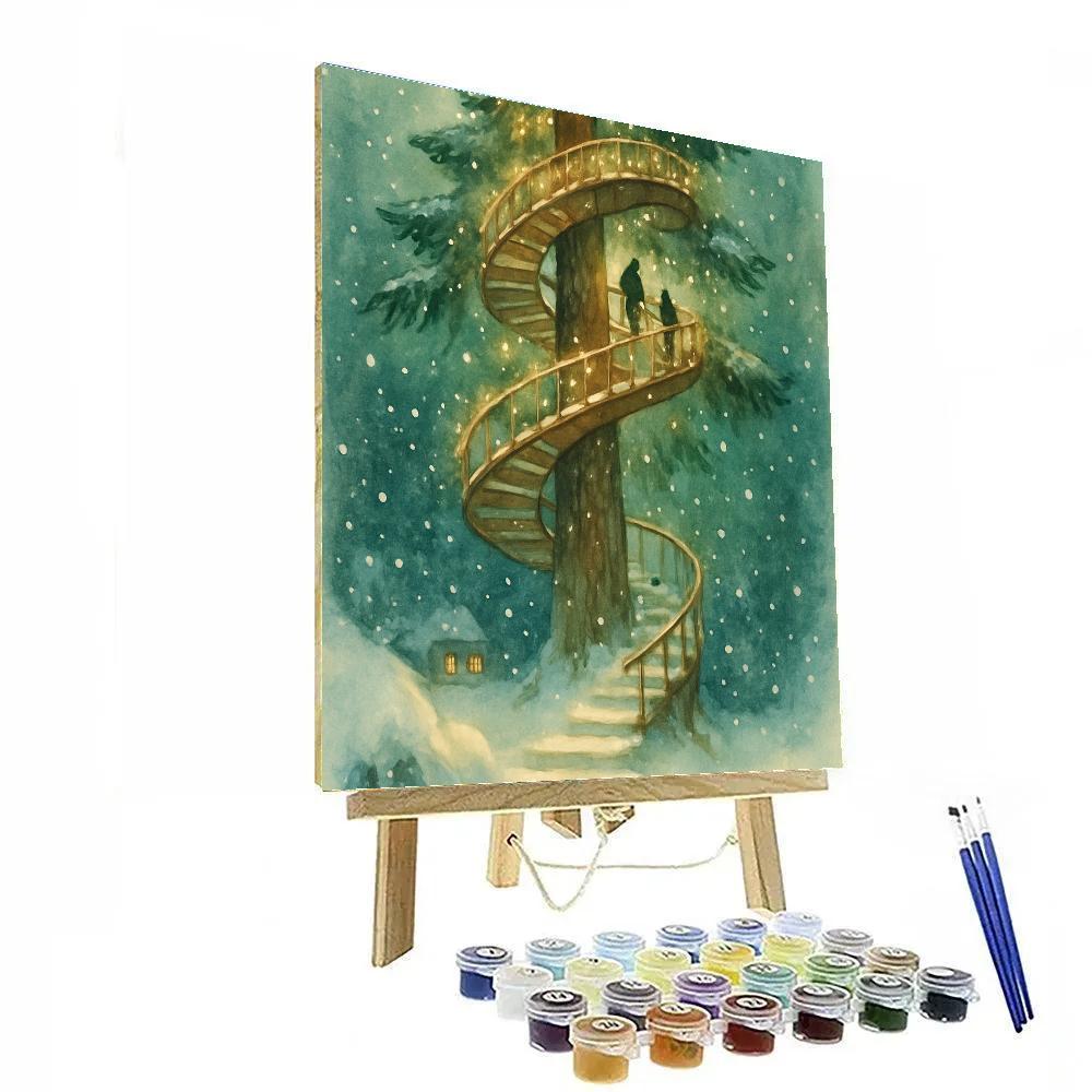 Starlight Pine Staircase paint by color