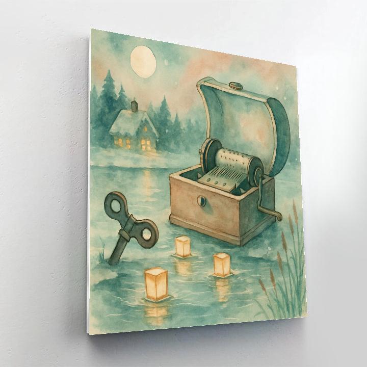 Snow Lantern Music Box Pond paint by color