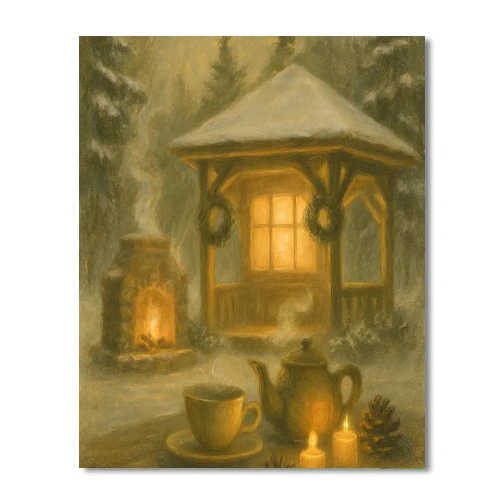 Pine Hearth Tea Pavilion Paint by numbers art