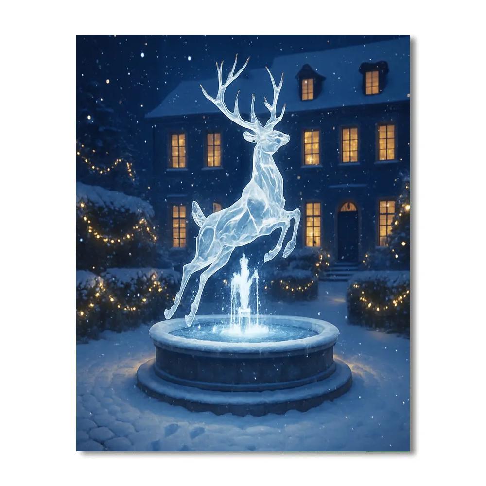 Crystal Reindeer Fountain Court DIY paint by numbers
