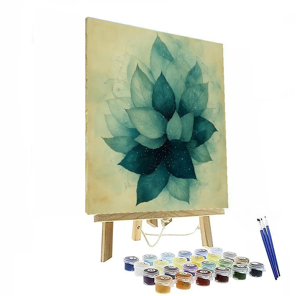 Leonardo Da Vinci Inspired Nebula Herbarium painting number kit
