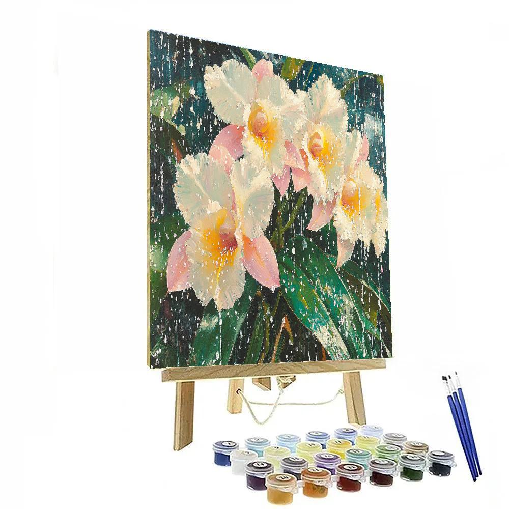 Edgar Degas Inspired Rain Washed Orchid Canopy Painting by numbers kit
