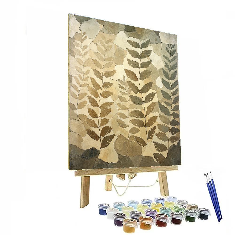 Michelangelo Inspired Library Of Fossil Ferns Numbered painting kits