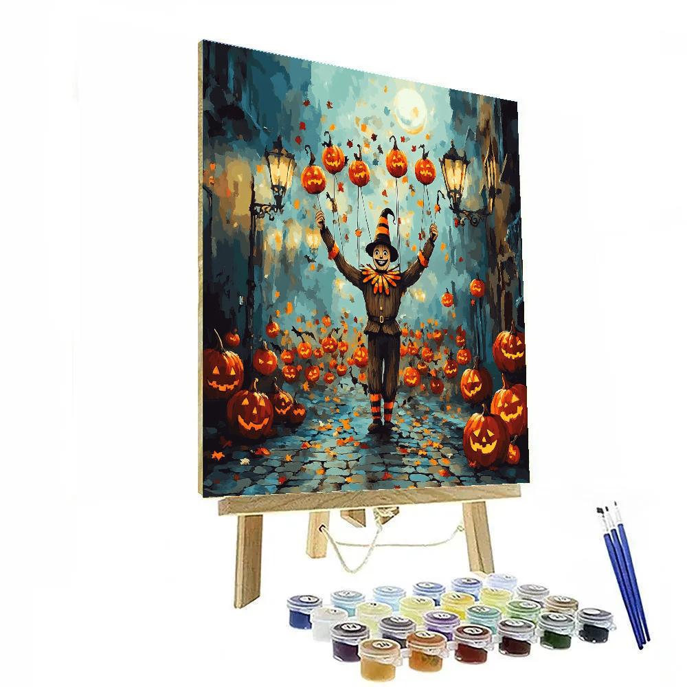 Marionette Parade With Haunted Streetlights Paint by numbers kits