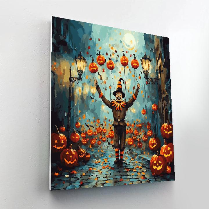 Marionette Parade With Haunted Streetlights Paint by numbers kits