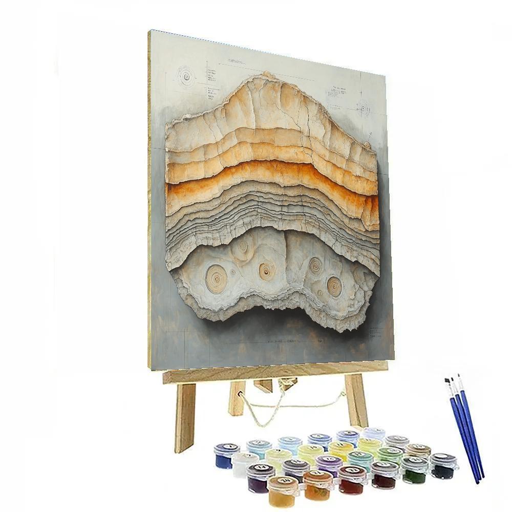 Leonardo Da Vinci Inspired Lunar Fossil Strata Number painting
