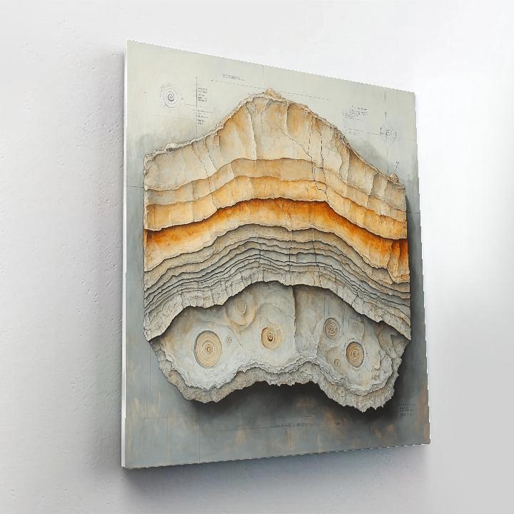Leonardo Da Vinci Inspired Lunar Fossil Strata Number painting