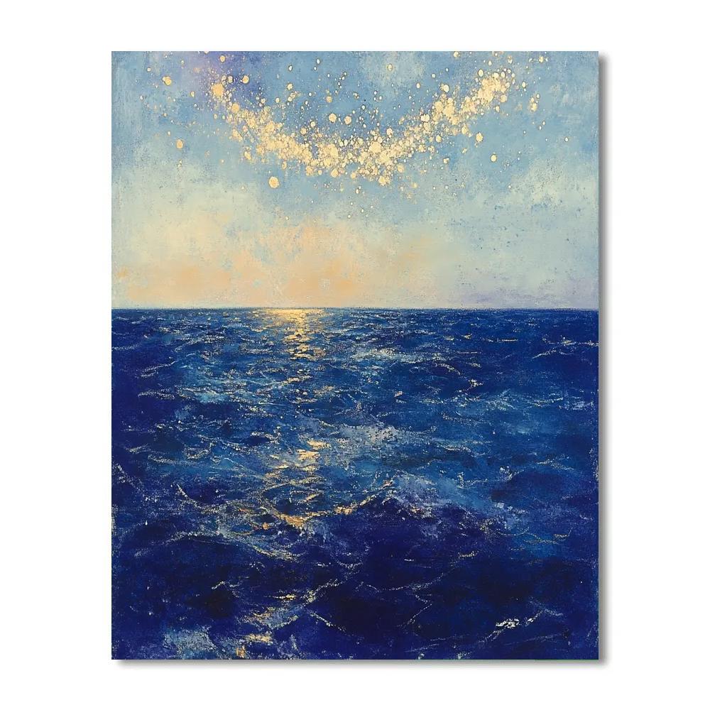 Edgar Degas Inspired Comet Dust Over Silent Ocean Numbered painting kits