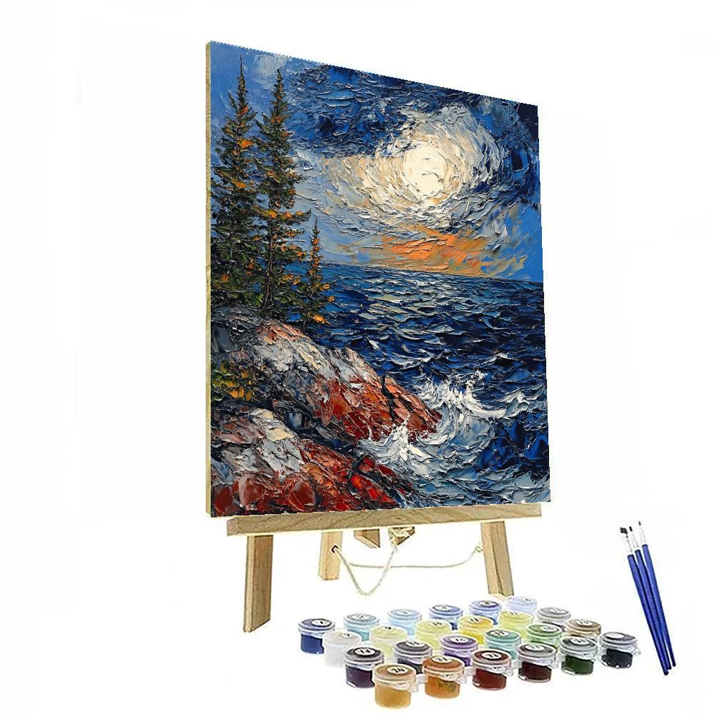 Arthur Lismer Inspired Sgraffito Gale Over Georgian Bay Granite painting number kit