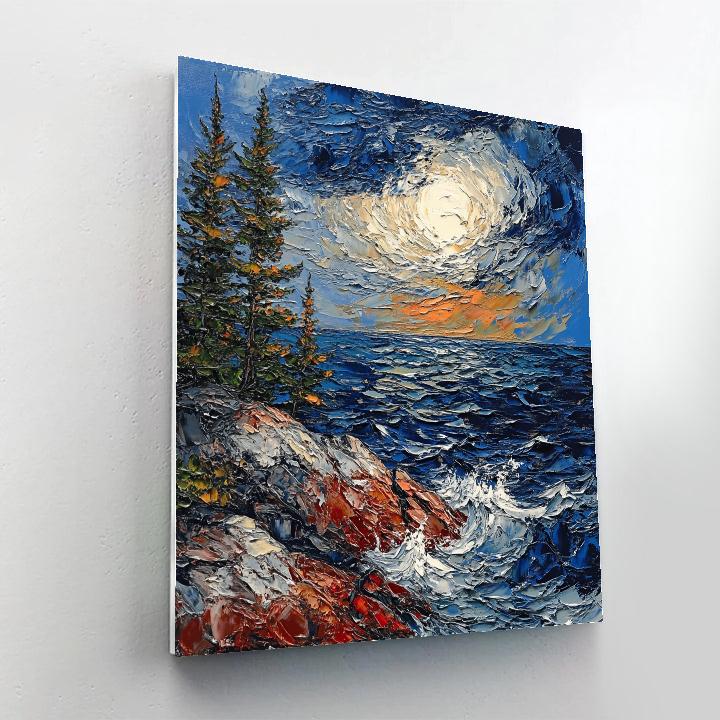 Arthur Lismer Inspired Sgraffito Gale Over Georgian Bay Granite painting number kit