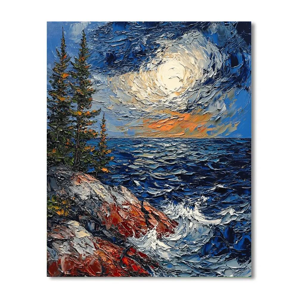 Arthur Lismer Inspired Sgraffito Gale Over Georgian Bay Granite painting number kit