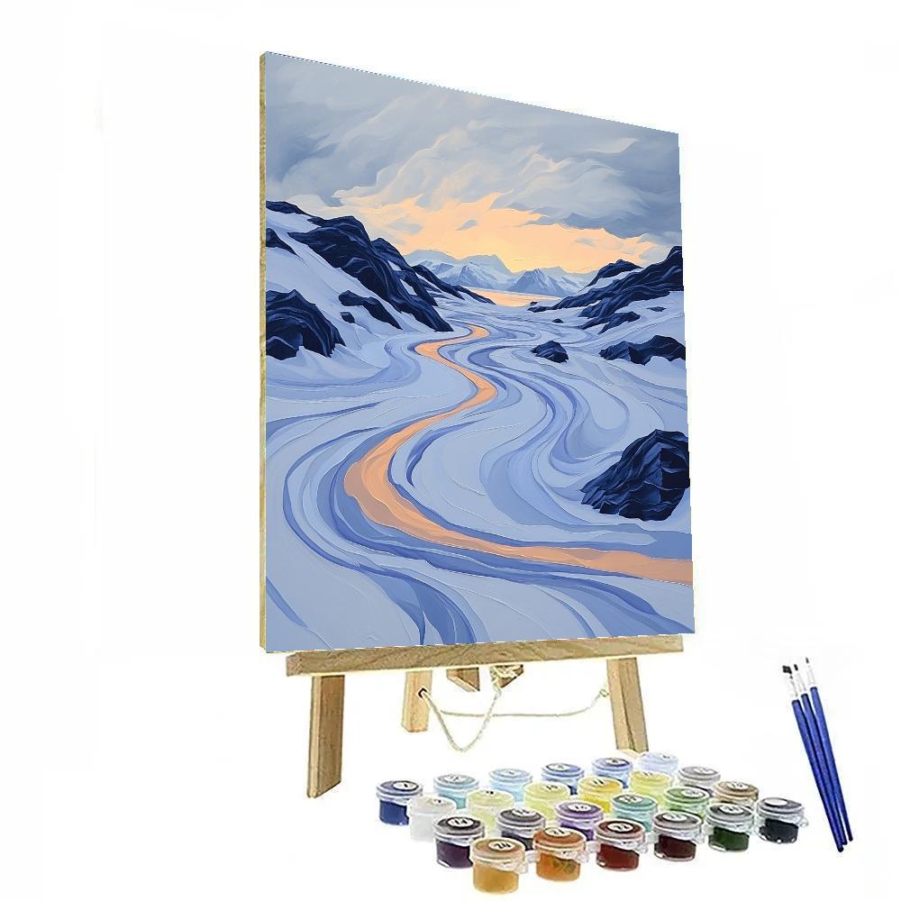 A.Y. Jackson Inspired Arctic Color Snowstorm Geometry DIY paint by numbers