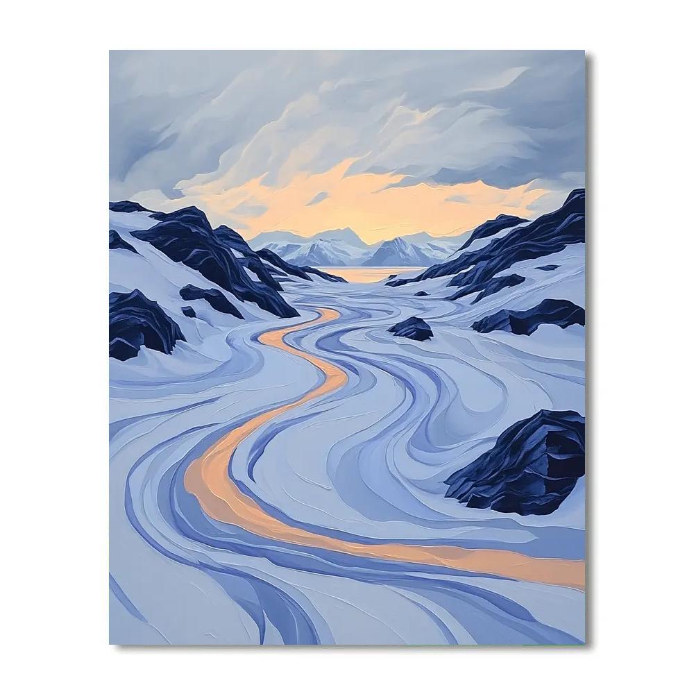 A.Y. Jackson Inspired Arctic Color Snowstorm Geometry DIY paint by numbers