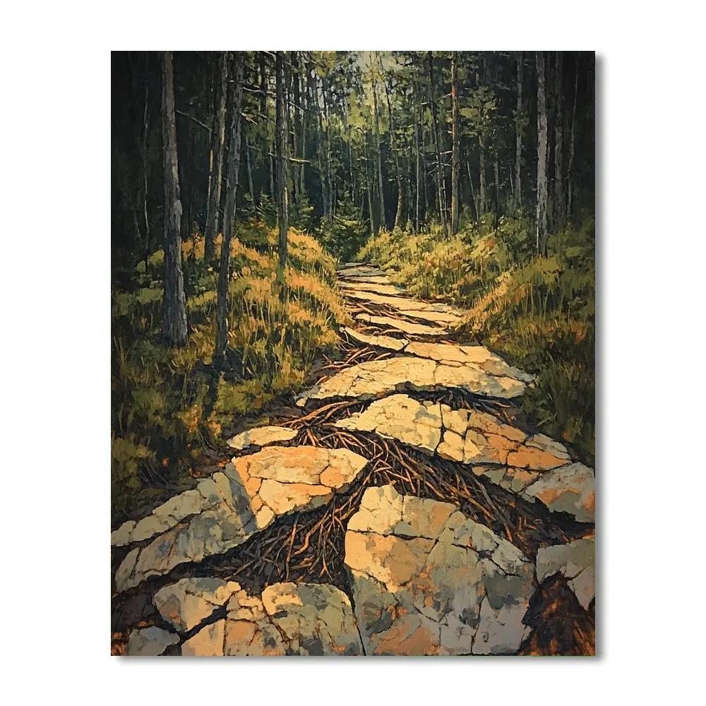 Arthur Lismer Inspired Twisted Root Tangle In Boreal Undergrowth Painting by numbers kit