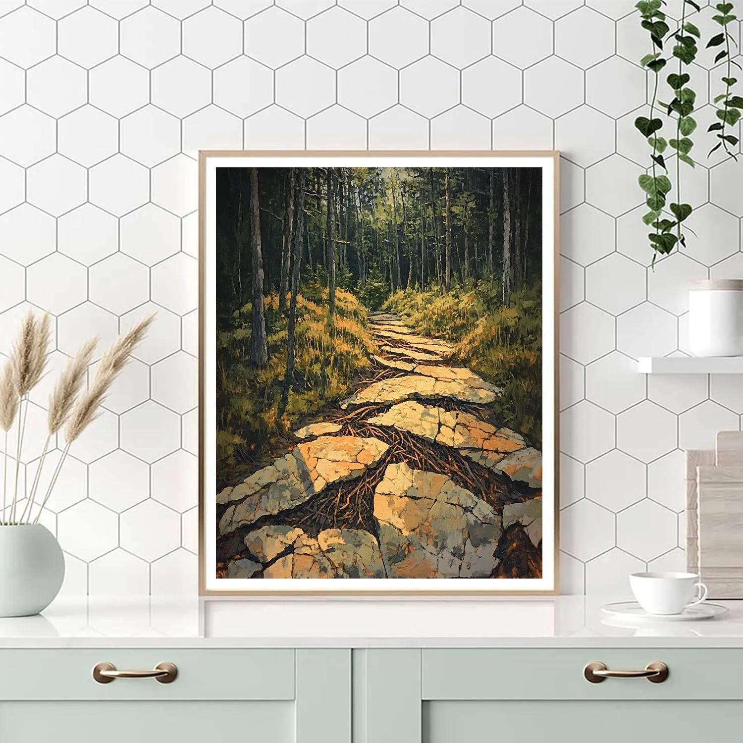 Arthur Lismer Inspired Twisted Root Tangle In Boreal Undergrowth Painting by numbers kit