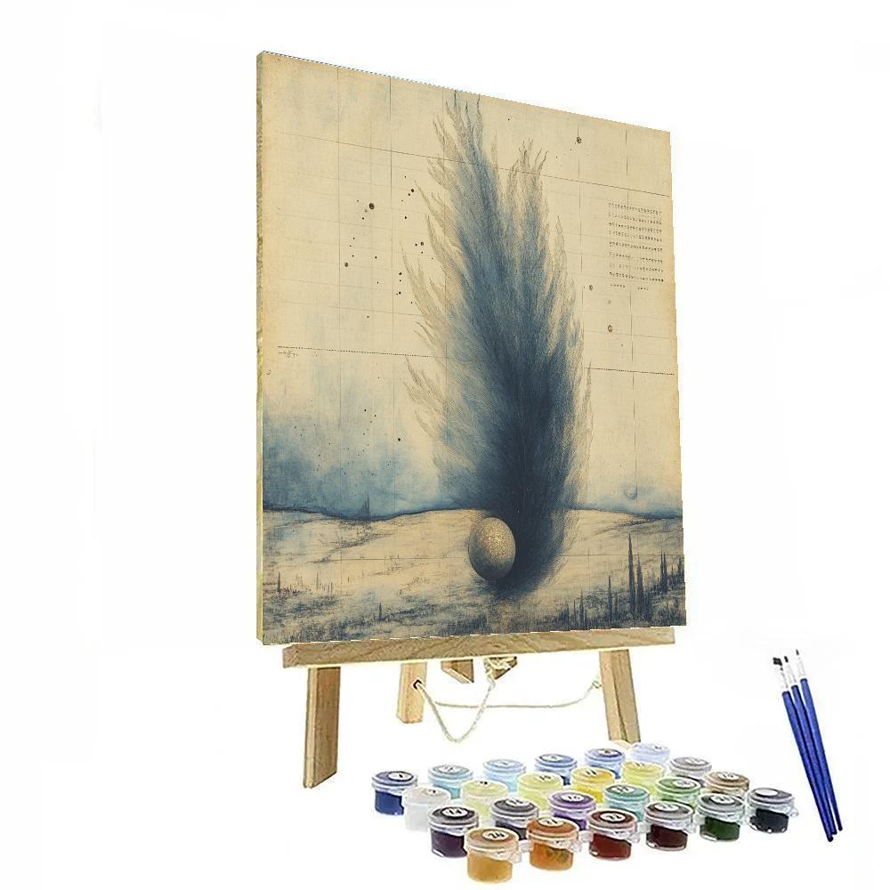 Leonardo Da Vinci Inspired Comet Tail Botanicals Number painting