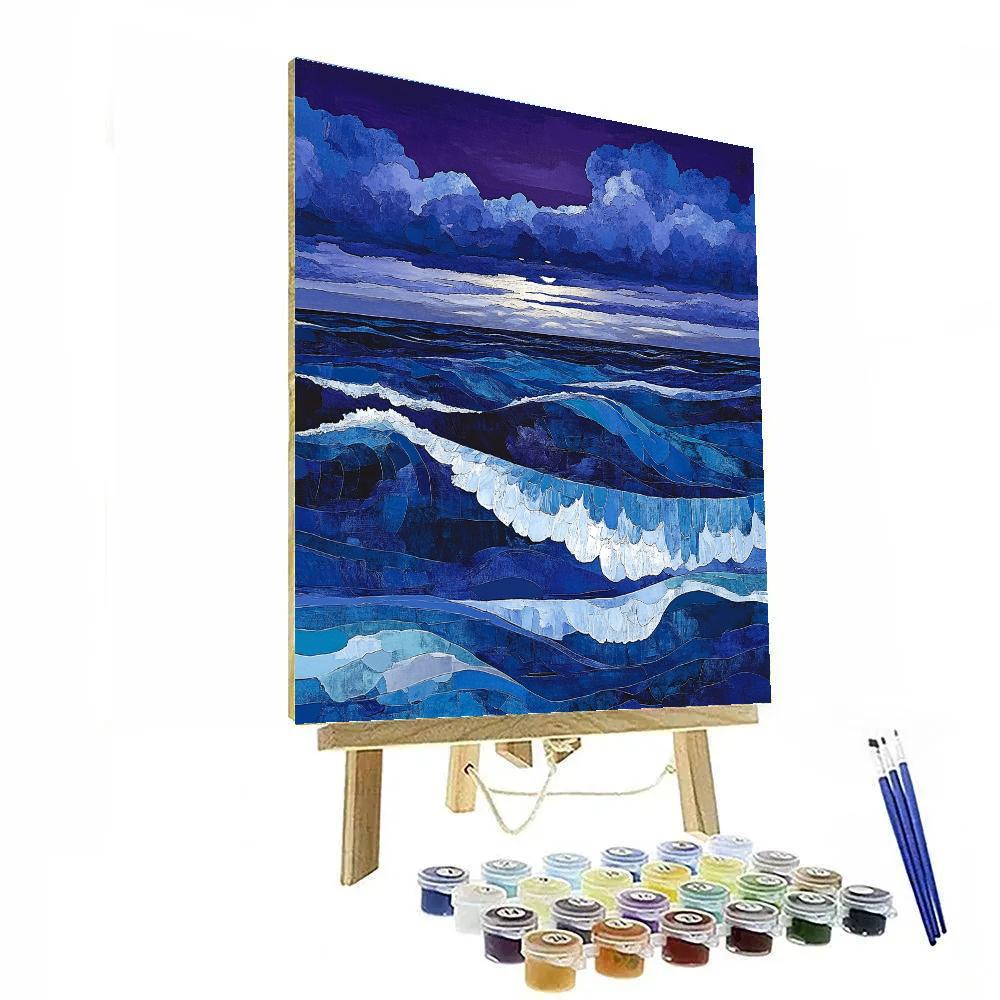 Arthur Lismer Inspired Whitecap Rhythm Beneath Thunderhead Spiral Painting by numbers kit