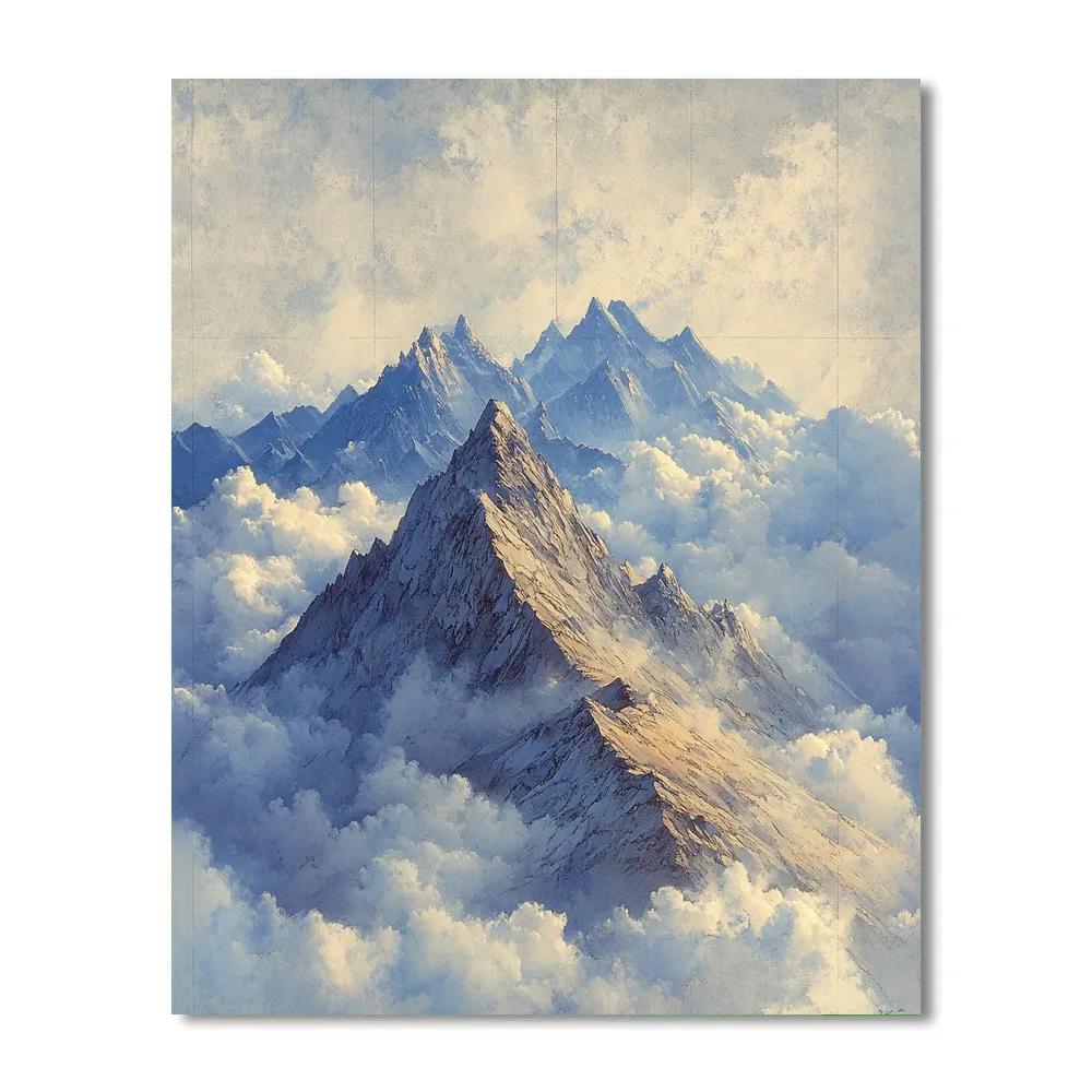 Leonardo Da Vinci Inspired Mountain Cloud Anatomy DIY paint by numbers