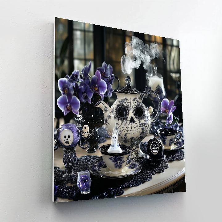 Midnight Tea With Haunted Porcelain Masks paint by number