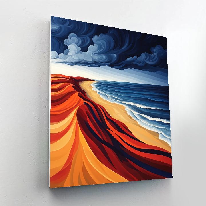 Edvard Munch Inspired Tidewind Storm Across Scarlet Dunes Paint by numbers art