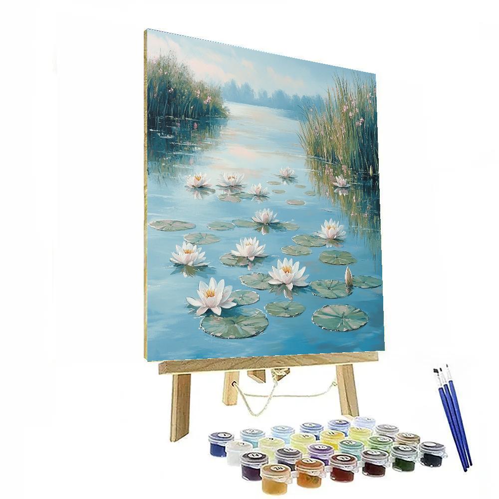 Claude Monet Inspired Waterlily Morning Haze Number painting