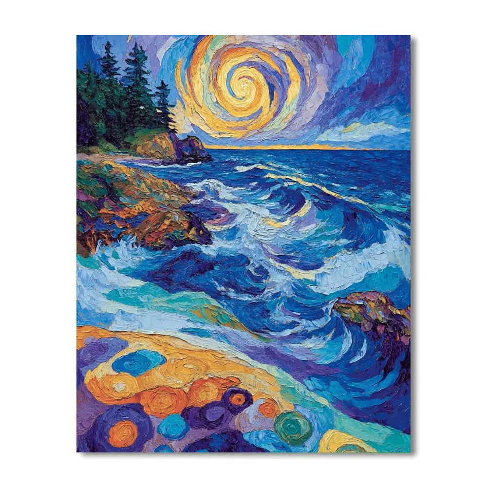 Emily Carr Inspired Tidepool Nebula Coast Paint by numbers kits